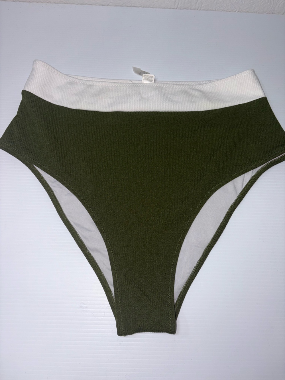 Cupshe White and Green Bikini Bottom
